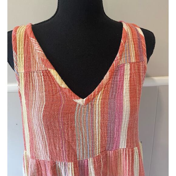 Marine Layer Womens Sleeveless Tiered Gauze Striped Boho Maxi Dress Size Medium - Picture 6 of 10